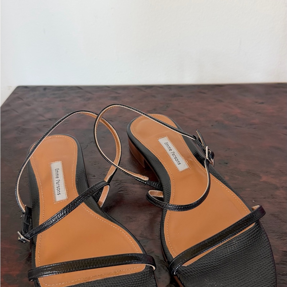Emme Parsons Black Leather Sandals IT 39/ US 8.5